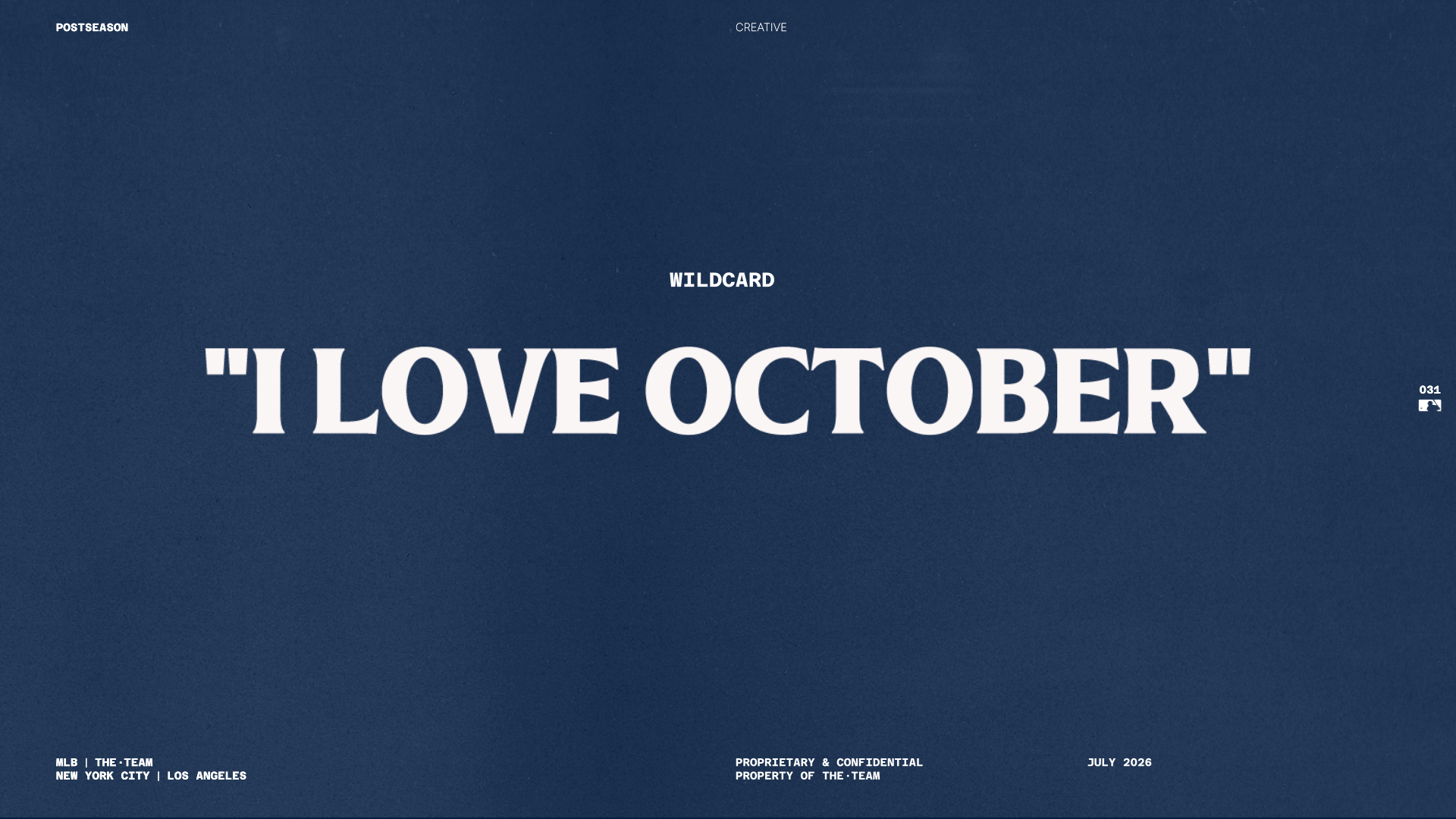 I love October — the Wildcard campaign title on a blue background.